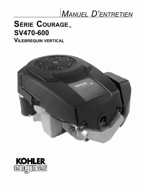 Mode d'emploi KOHLER SV530