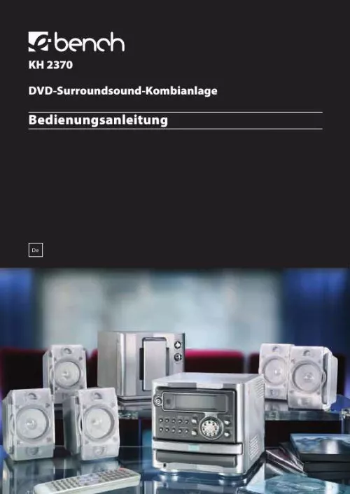 Mode d'emploi KOMPERNASS EBENCH KH 2370 INSTALLATION COMBINEE DVD A SON SURROUND