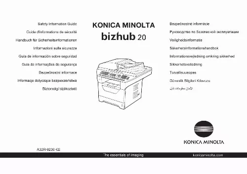 Mode d'emploi KONICA MINOLTA BIZHUB 20