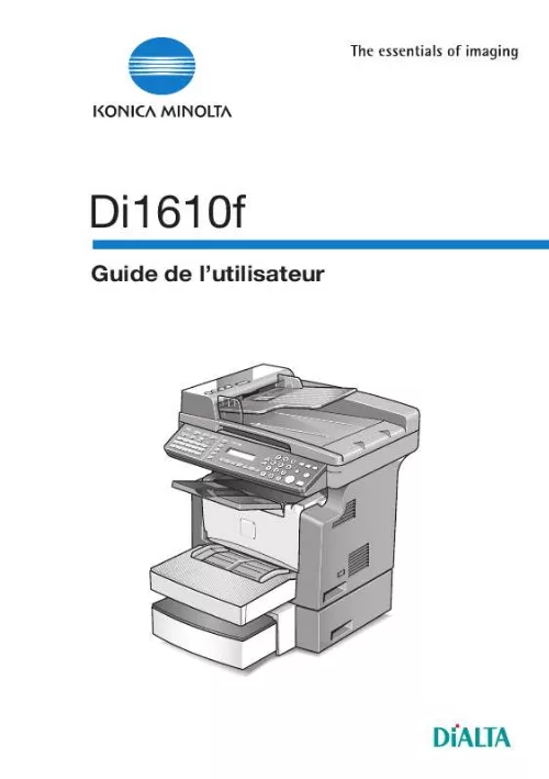 Mode d'emploi KONICA MINOLTA DI1610F