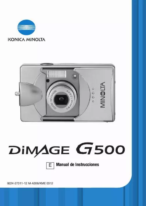 Mode d'emploi KONICA MINOLTA DIMAGE G500