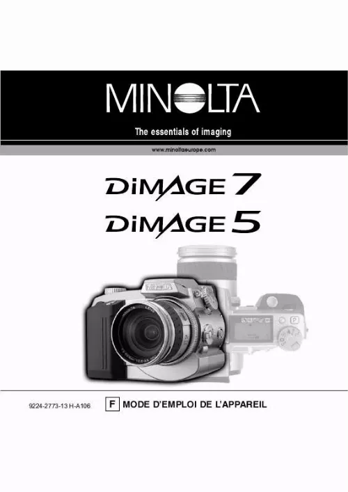 Mode d'emploi KONICA MINOLTA DIMAGE 7