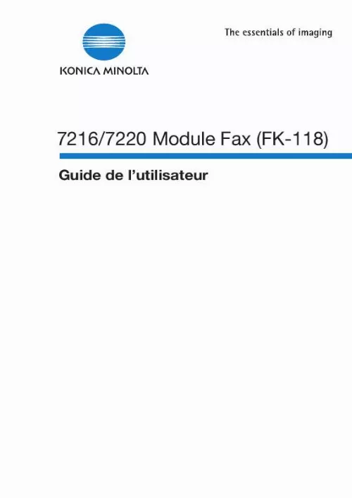 Mode d'emploi KONICA MINOLTA FK-118