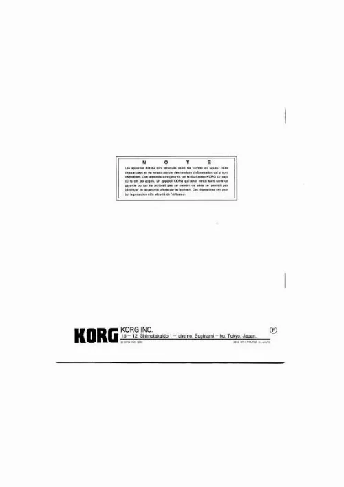 Mode d'emploi KORG A5