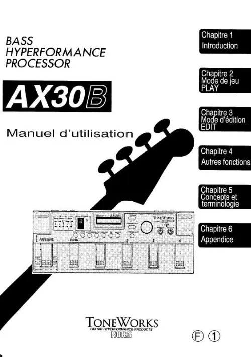 Mode d'emploi KORG AX30B