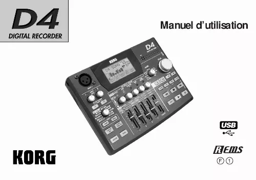 Mode d'emploi KORG D4