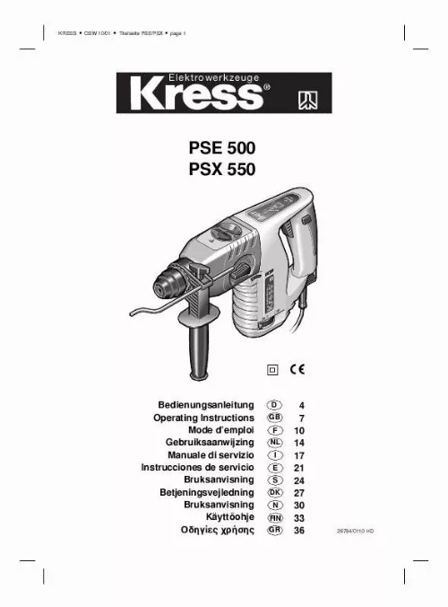 Mode d'emploi KRESS PSX 550