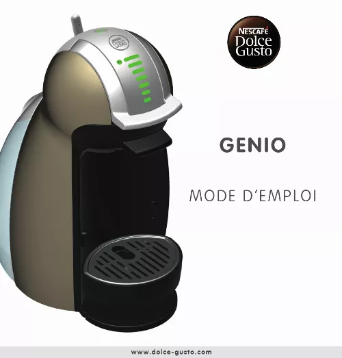 Mode d'emploi KRUPS DOLCE GUSTO GENIO S