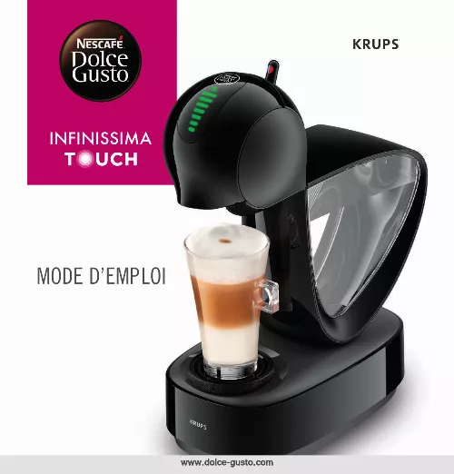 Mode d'emploi KRUPS DOLCE GUSTO INFINISSIMA TOUCH KP2708