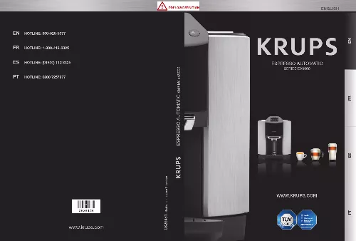 Mode d'emploi KRUPS ESPRESSERIA EA9000