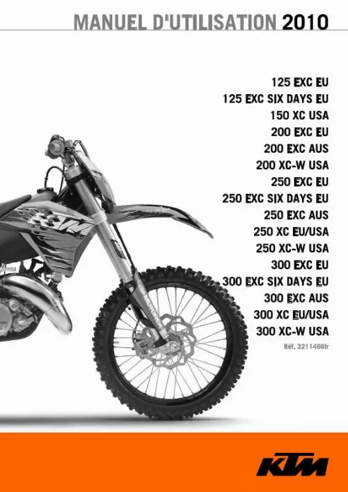 Mode d'emploi KTM 200 XC-W