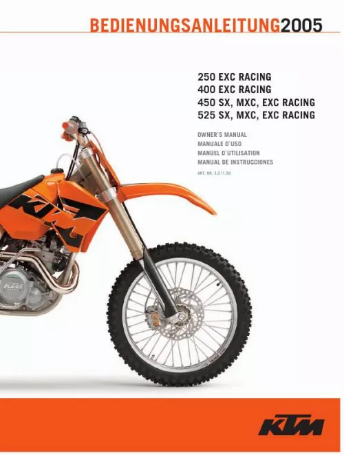 Mode d'emploi KTM 250 EXC RACING