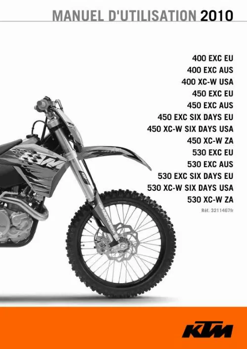 Mode d'emploi KTM 450 EXC SIX DAYS EU