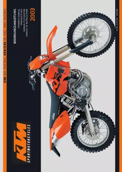 Mode d'emploi KTM 525 EXC