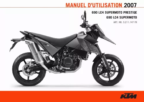 Mode d'emploi KTM 690 LC4 SUPERMOTO PRESTIGE