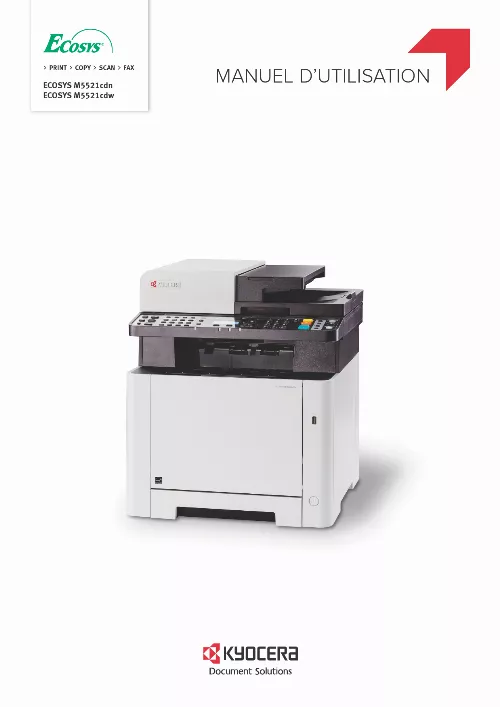 Mode d'emploi KYOCERA ECOSYS M5521CDW