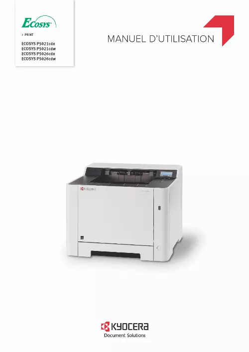 Mode d'emploi KYOCERA ECOSYS P5026CDW