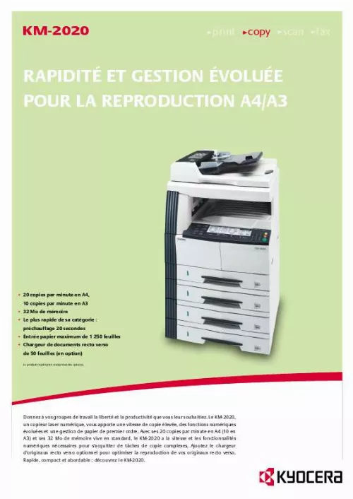 Mode d'emploi KYOCERA KM-2020