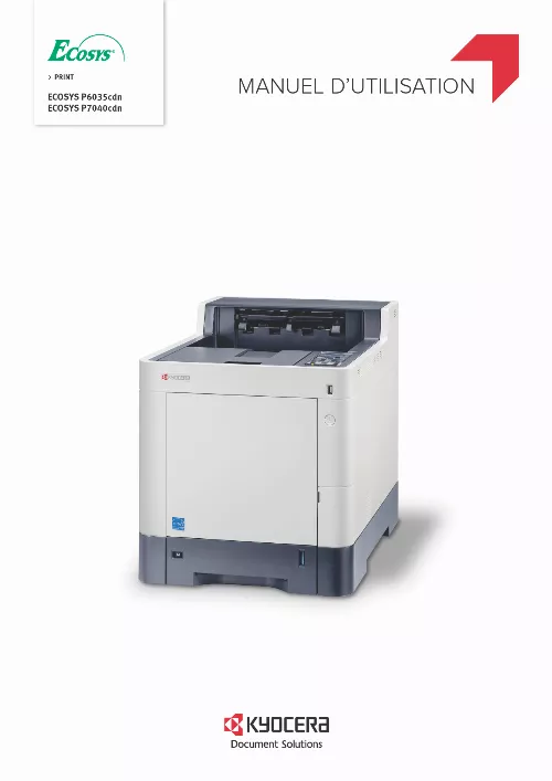 Mode d'emploi KYOCERA P6035CDN