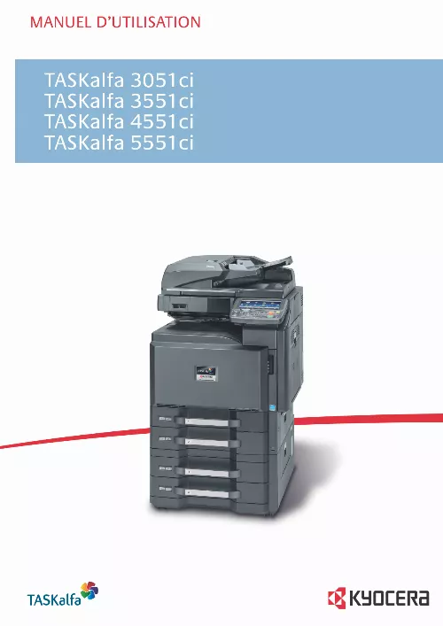 Mode d'emploi KYOCERA TASKALFA 4551CI