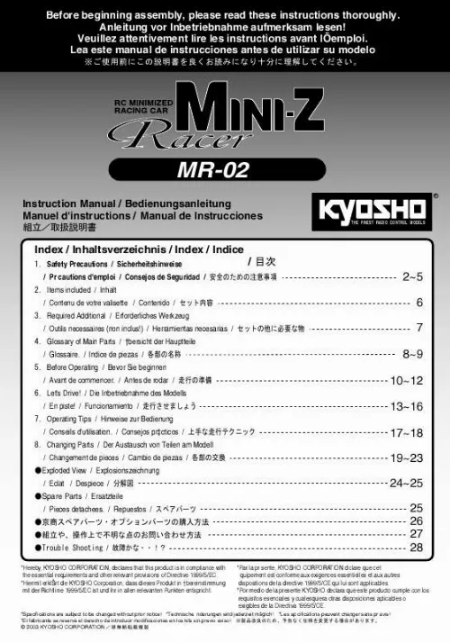 Mode d'emploi KYOSHO MR-02