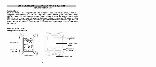 Mode d'emploi LA CROSSE TECHNOLOGY WS8610