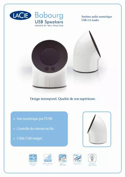 Mode d'emploi LACIE BOBOURG USB SPEAKERS