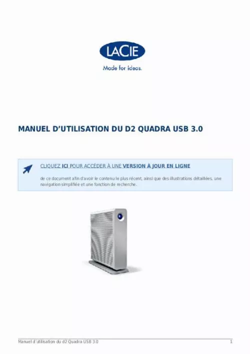 Mode d'emploi LACIE D2 QUADRA V3