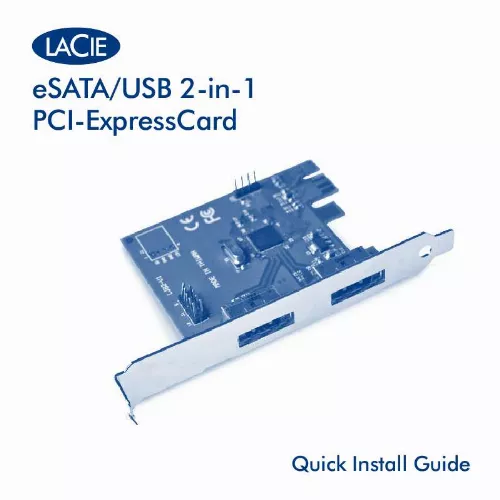 Mode d'emploi LACIE ESATA USB 2-EN-1 PCI-EXPRESSCARD