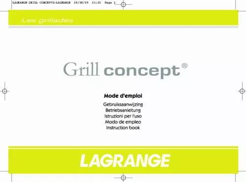 Mode d'emploi LAGRANGE BARBECUES GRILL CONCEPT