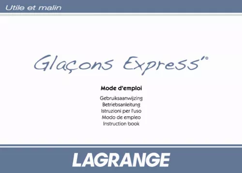 Mode d'emploi LAGRANGE GLACONS EXPRESS