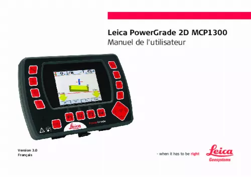 Mode d'emploi LEICA POWERGRADE 2D MCP1300