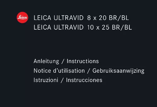 Mode d'emploi LEICA ULTRAVID 8X20 BL