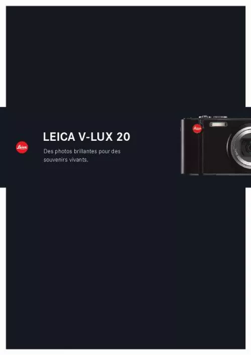 Mode d'emploi LEICA V-LUX 20
