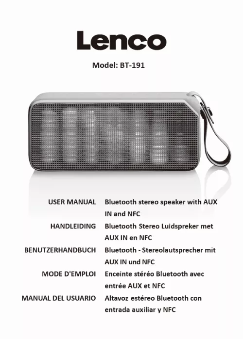 Mode d'emploi LENCO BT-191