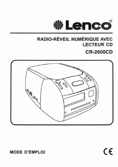 Mode d'emploi LENCO CR-2600 CD