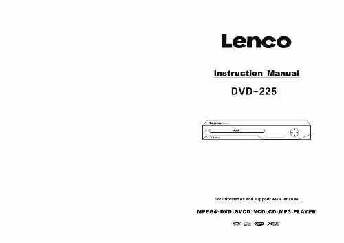 Mode d'emploi LENCO DVD-225