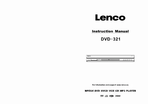 Mode d'emploi LENCO DVD-321