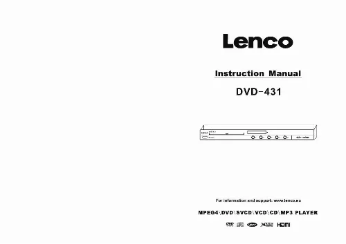 Mode d'emploi LENCO DVD-431