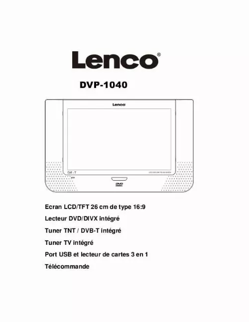 Mode d'emploi LENCO DVP-1040