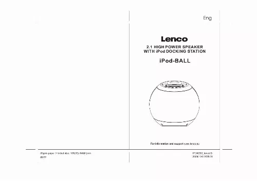 Mode d'emploi LENCO IPOD-BALL