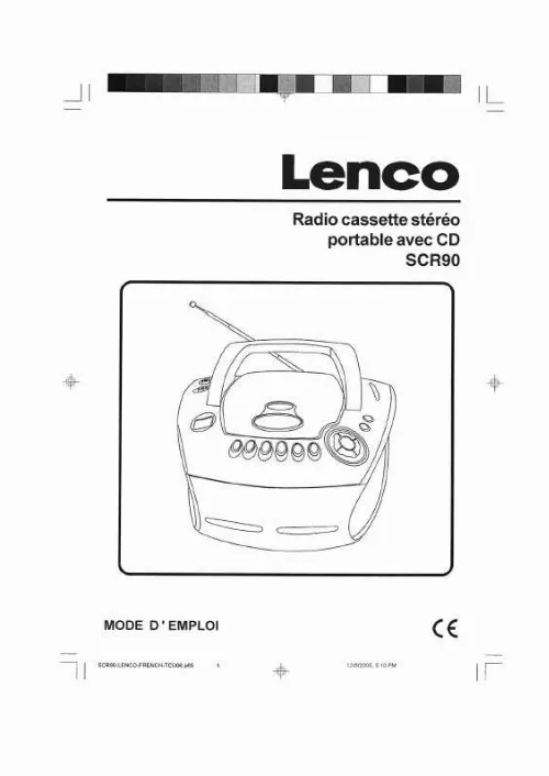 Mode d'emploi LENCO SCR-90