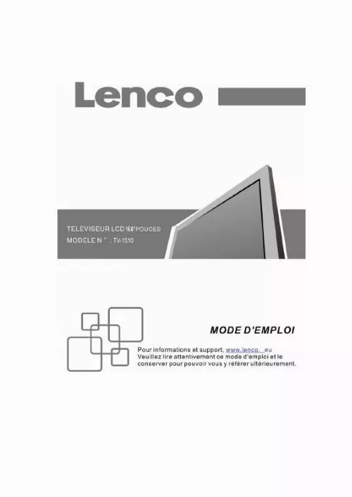 Mode d'emploi LENCO TV-1510