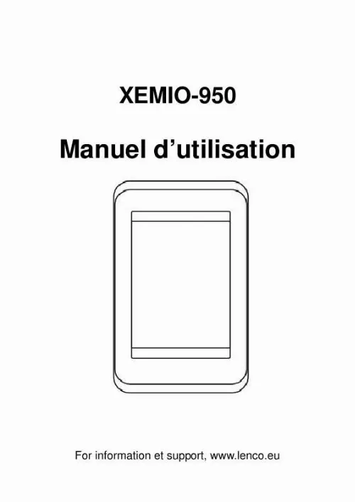 Mode d'emploi LENCO XEMIO-950