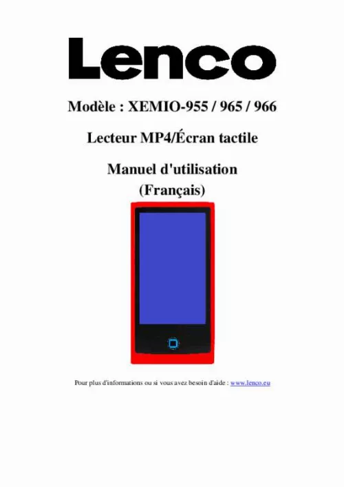 Mode d'emploi LENCO XEMIO-966