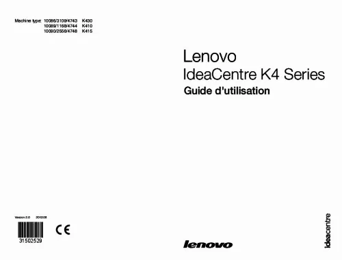 Mode d'emploi LENOVO IDEACENTRE K430