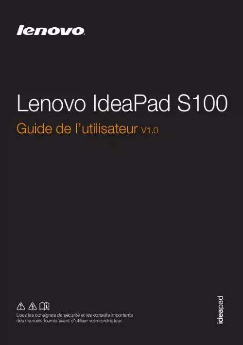 Mode d'emploi LENOVO IDEAPAD S100