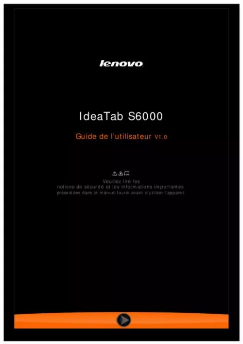 Mode d'emploi LENOVO IDEATAB S6000