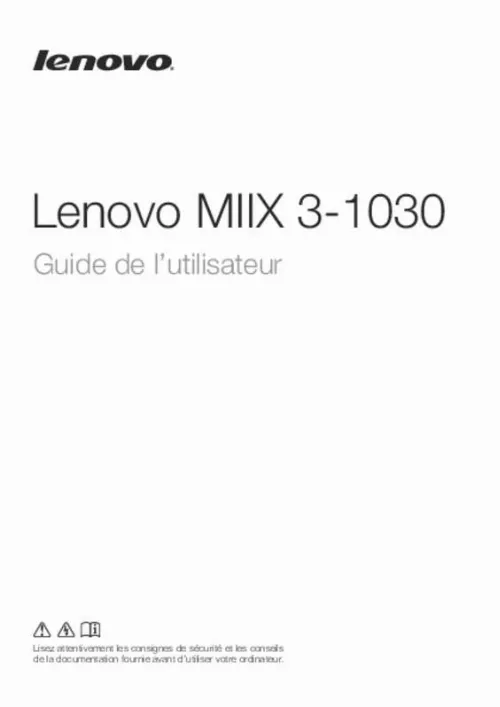 Mode d'emploi LENOVO MIIX 3-1030 (80HV0012FR)
