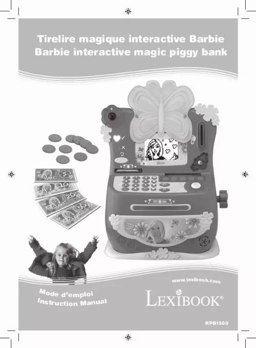 Mode d'emploi LEXIBOOK BARBIE INTERACTIVE MAGIC PIGGY BANK